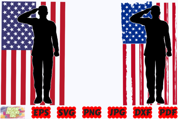 Soldier SVG USA Flag Graphics for Crafts