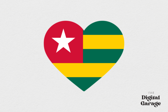 Togo Heart Flag Graphics for Crafts & Publishing