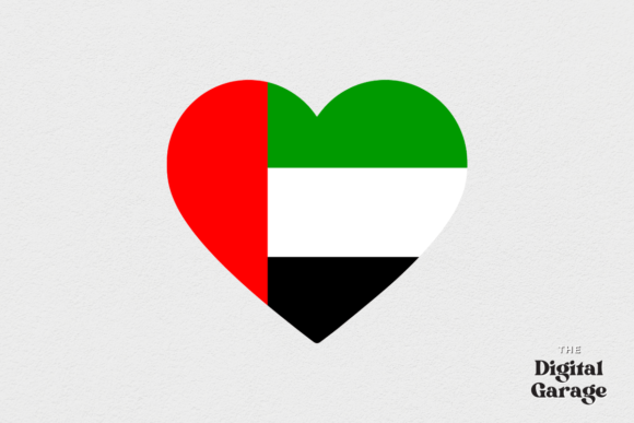 UAE Heart Flag Graphics for Crafts & Design