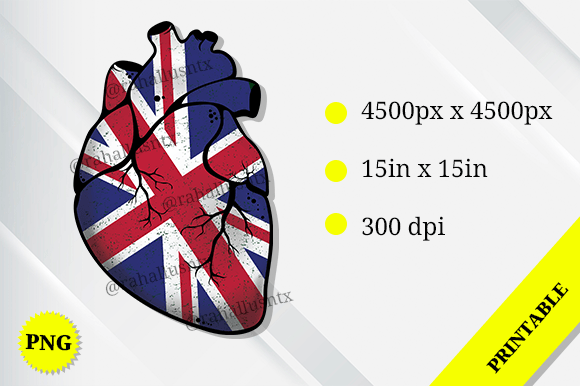 United Kingdom Heart Flag: Graphics & Crafts