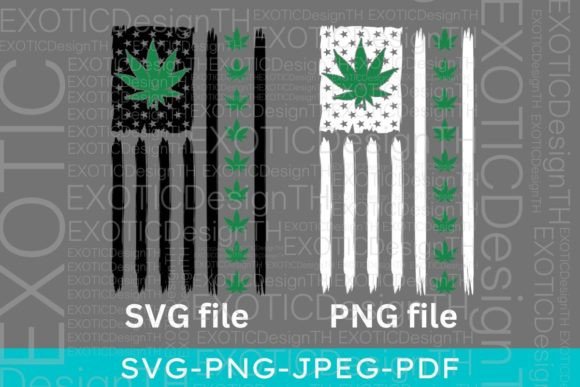 USA Flag Marijuana Leaf Pot Weed Hippie Graphics