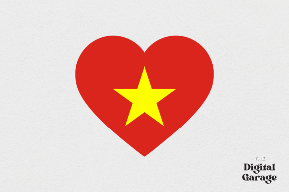 Vietnam Heart Flag Graphics for Crafts